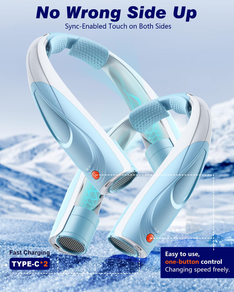 Portable Neck Fan - 6000mAh Rechargeable Personal Fan with 6 Speeds, 360° Cooling Surround Airflow, 20H Long Battery Life Hands-Free Wearable Fan for Outdoor Travel, Office, and Sports