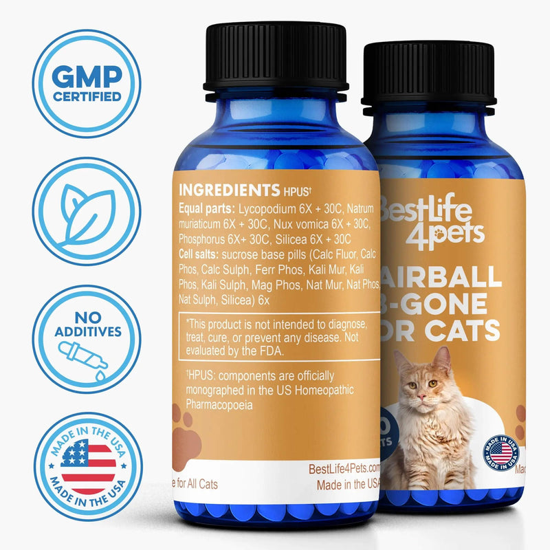 Hairball Treatment for Cats & Stomach Comfort Remedy – Supports Digestive Balance, Natural Elimination & Easy Passage of Hair – Gentle Daily Formula for Adult Cats & Seniors – 400 Tiny Pills