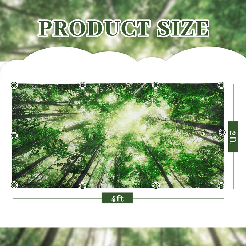 Hortsun Pack of 2 Fluorescent Light Covers 4 x 2 Feet Magnetic Ceiling Light Cover Room Lights Supplies for Home Office(Spring Forest) Spring Forest
