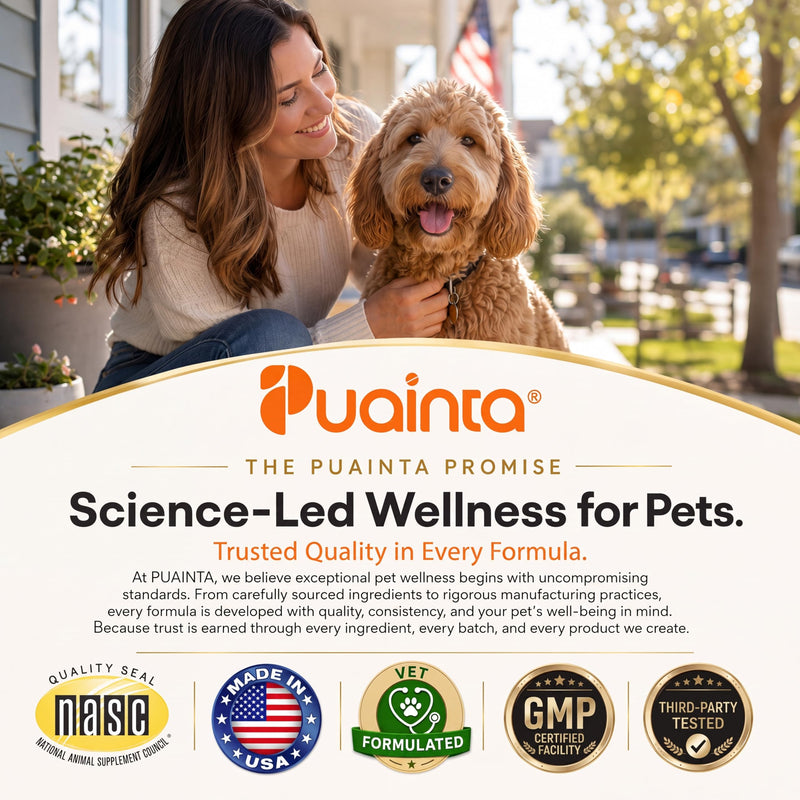 PUAINTA Omega 3 Fish Oil for Dogs & Cats, 80% EPA DHA, Skin & Coat, Itch & Shedding Support, Joint & Immune Health, Wild Icelandic Fish & Krill Oil Softgels (90 Count) 90 Count