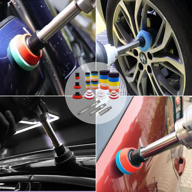 Car Polishing Angle Grinder Extension Buffing Extender Pad Kit 45pcs Mix Size with 5/8"-11 Thread Backing Pad & Adapters Buffering Kit Sponge Polishing,Sanding,Waxing,Buffing(45pcs for Angle Grinder) 45pcs for Angle Grinder