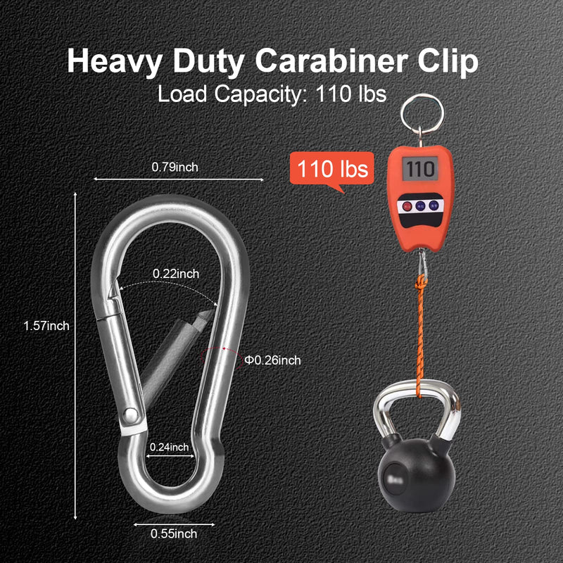 Small Carabiner Clip Hooks, 10pcs 1.57 inch Carabiners Heavy Duty, 304 Stainless Steel Spring Snap Hook Fits Camping Hiking, Metal Clips for Rope Chain Keys Rings 1.57 IN 10