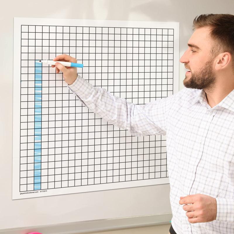 Geyer Instructional Products 173015 20x20 Dry Erase Magnet, 0.75" Squares