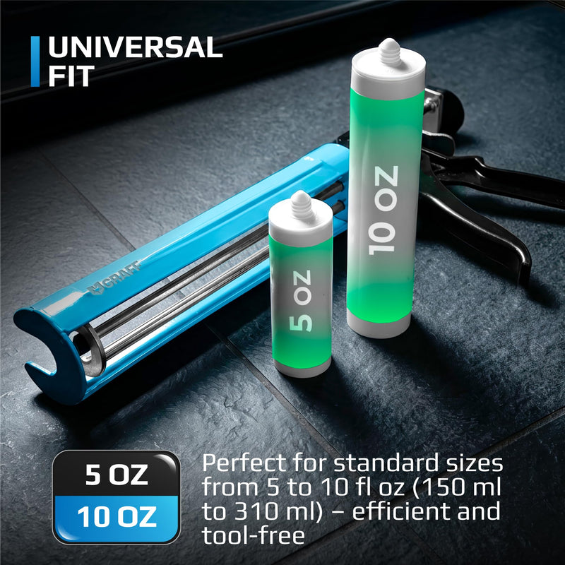 Professional Heavy-Duty Caulking Gun 26:1 Thrust Ratio, Triple Push Rod Dripless Silicone Caulk Gun with Metal Handle, Adjustable Trigger, Fits 5–10 oz Cartridges for Silicone Acrylic & Sealants GRAFF