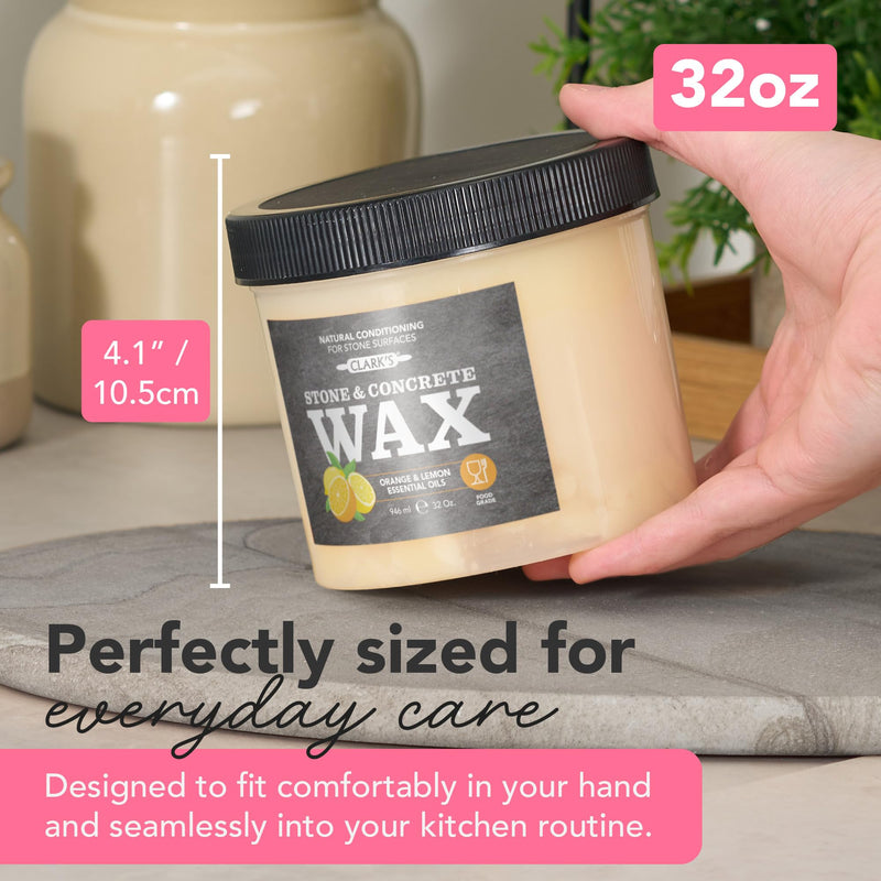CLARK'S Natural Soapstone & Concrete Wax, 32 oz - Orange Lemon Scent 32 Ounce (Pack of 1)