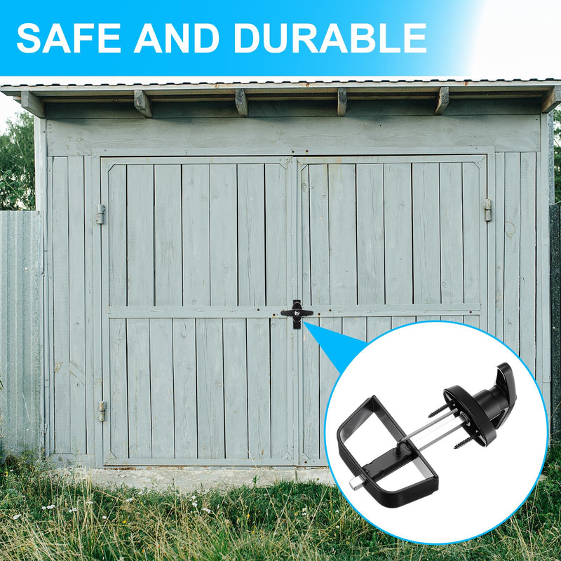 3 Pack Shed Door Latch T-Handle Lock Kit with 9 Keys 4-1/2" Stem Storage Barn Shed Door Hardware Lock Set for Gate, Playhouses, Garage and More, Black