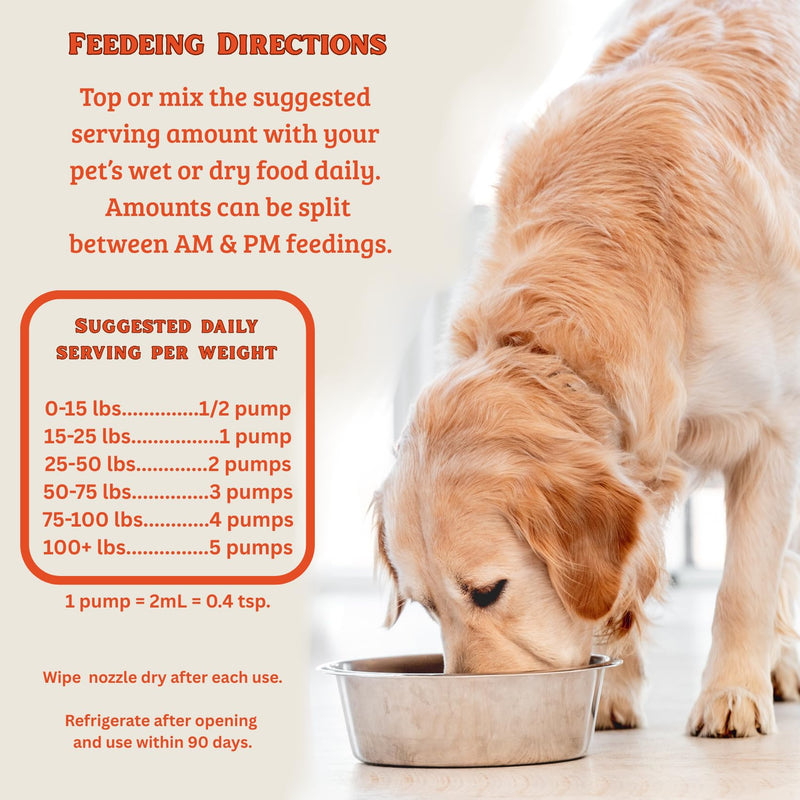 Salmon Oil for Dogs and Cats, Fish Oil for Skin and Coat Health, Omega-3 EPA & DHA Liquid Supplement (8 oz.) 8 oz.