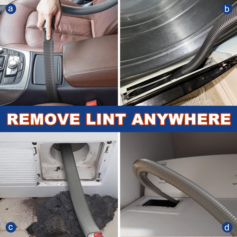 Sealegend Dryer Vent Cleaner Kit Compatible with Dyson Dryer Lint Vacuum Attachment for Dyson V7 V8 V10 V11 V12 V15 etc Cordless Vacuum Cleaner Removes Deep Lint Gray