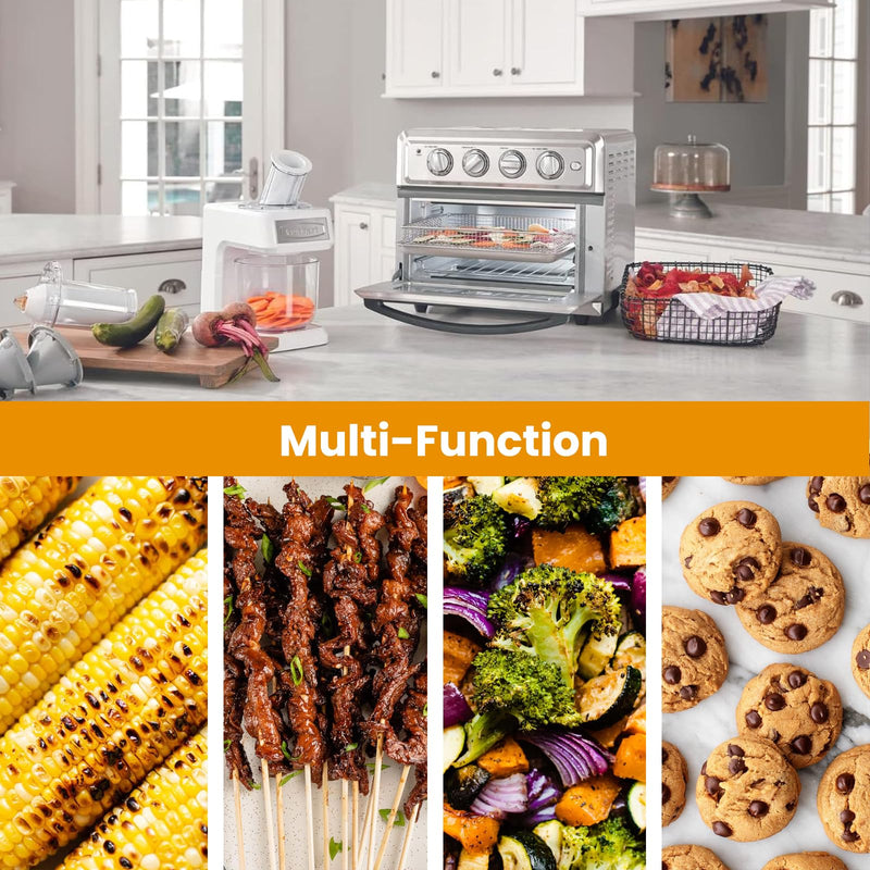 Stainless Steel Baking Tray Pan and Air Fryer Basket Compatible with Cuisinart Airfryer TOA-060 and TOA-065 (with Cuisinart TOA-060 and TOA-065) with Cuisinart TOA-060 and TOA-065