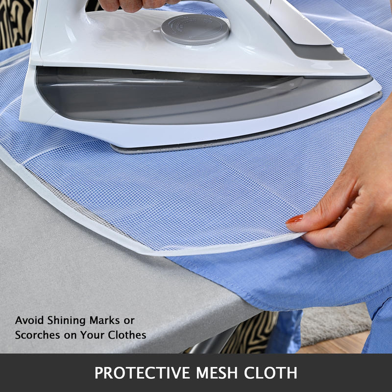 SheeChung Ironing Board Cover and Pad for Extra Wide 18 x 49 Ironing Boards,Premium Heavy Duty 4-Layer Silicone Coated Cover with 2mm Foam and 4mm Felt,Resists Scorching and Staining (49”x18”,Size C) Gray 49”x18”