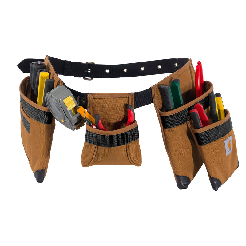 Carhartt Padded Tool Belt, Rugged Tool Belt with Tool & Fastener Storage Pockets, 7 Pocket, Carhartt Brown