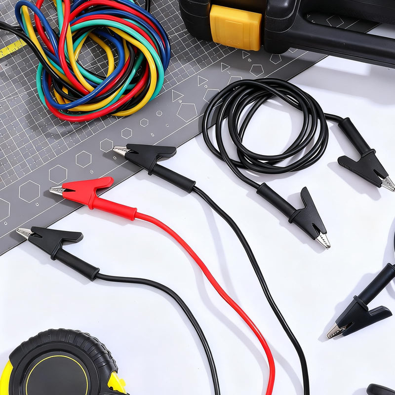 10 Pcs 14 Gauge Jumper Wires with Alligator Clips, Dual Ended Alligator Clips with Wires, Electrical Test Flexible Cable Clamps for Electrical Testing Automotive Repair, 3.3 Ft