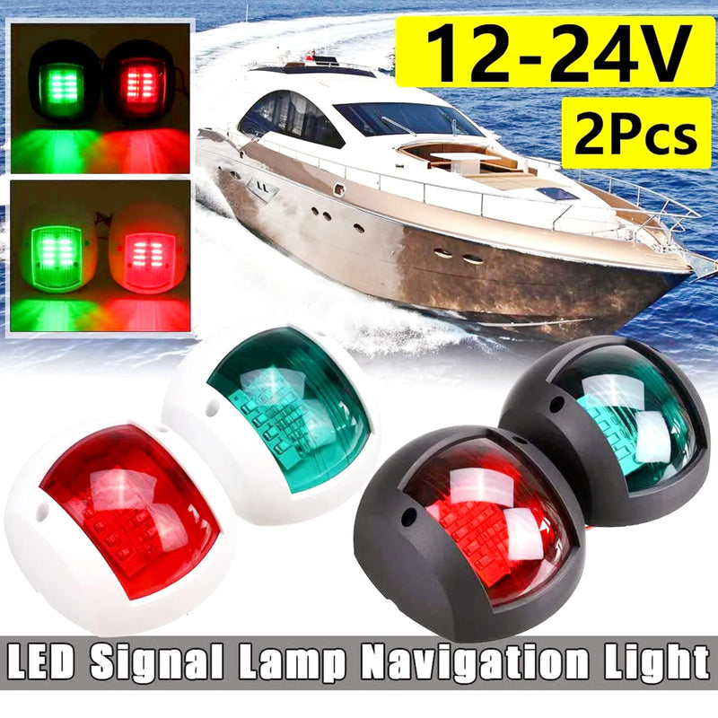Pair of Boat navigation lights LED,MARINE LED Navigation Side Bow Lights Waterproof Running Lights For Marine Yacht Position Light Red & Green Parking Lamp (Black) Black -