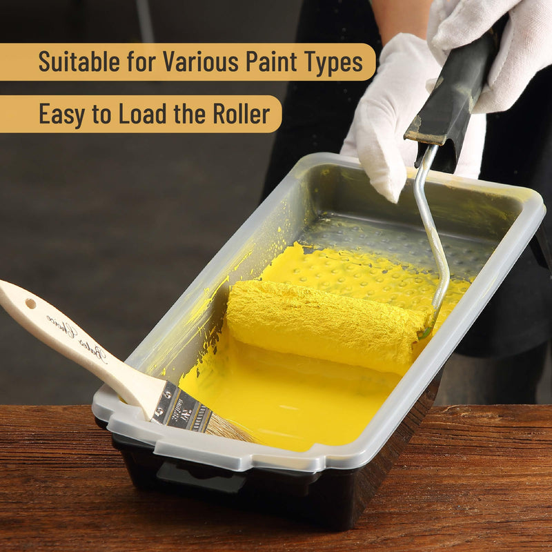 Bates- Paint Tray Liner, 4 Inches, One Plastic Paint Tray with 20 pcs Paint Pan Liners, Paint Pans Trays, Disposable Paint Tray, Paint Roller Tray Liners, Paint Trays for Painting Walls 4 inch, 21 pcs