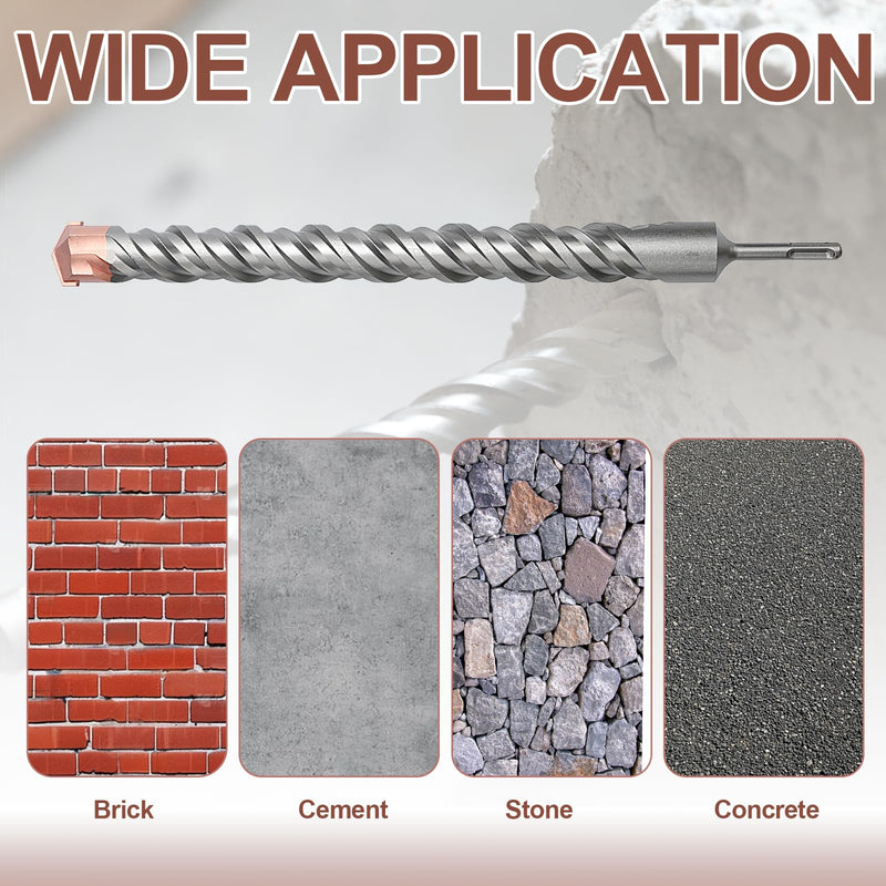 10 Pack 5/16" x 7.75" x10.2" SDS Plus Masonry Drill Bit, 8x260mm Rotary Hammer Drill Bit,Concrete Drill Bit for Concrete, Brick, Block,Wall 5/16in x 7.75in x 10.2in 5/16" x 10.2" （8x260mm） 10 Pack