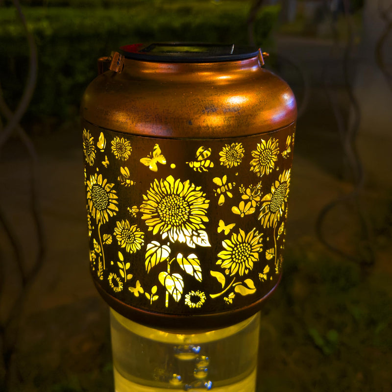 Solar Lanterns Outdoor, Waterproof Hanging Solar Lantern Garden Decor, Solar Lights for Backyard Porch Patio Table Yard Balcony Lawn Pathway, Sunflower Gifts for Women Grandma Mom 1