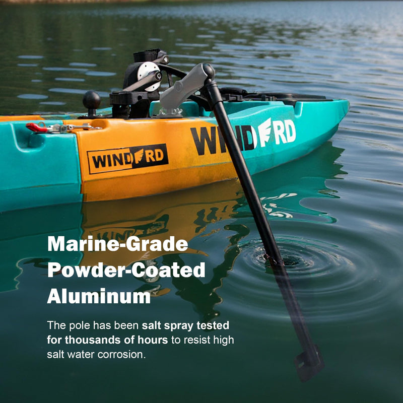 Transducer Pole Mount for Kayak, Transducer Pole with 1.5 inches/C Size Ball, Adjustable Transducer Arm for Boat, Compatible with Garmin, Lowrance Long