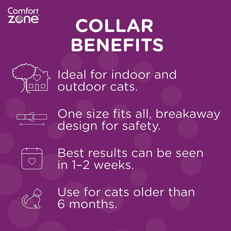 Comfort Zone 2 Pack Cat Calming Pheromone Collar for Cats | De-Stress Your Cat | Helps Cats Feel Safe, Happy, and Calm While Reducing Unwanted Behaviors - PawsPlanet Australia