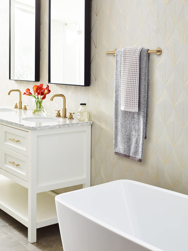 Amerock BH26543CZ | Champagne Bronze Towel Bar | 18 inch (457 mm) Center-to-Center Towel Rack | Arrondi | Bathroom Towel Holder | Bathroom Hardware | Bath Accessories 18 Inch (457 mm)