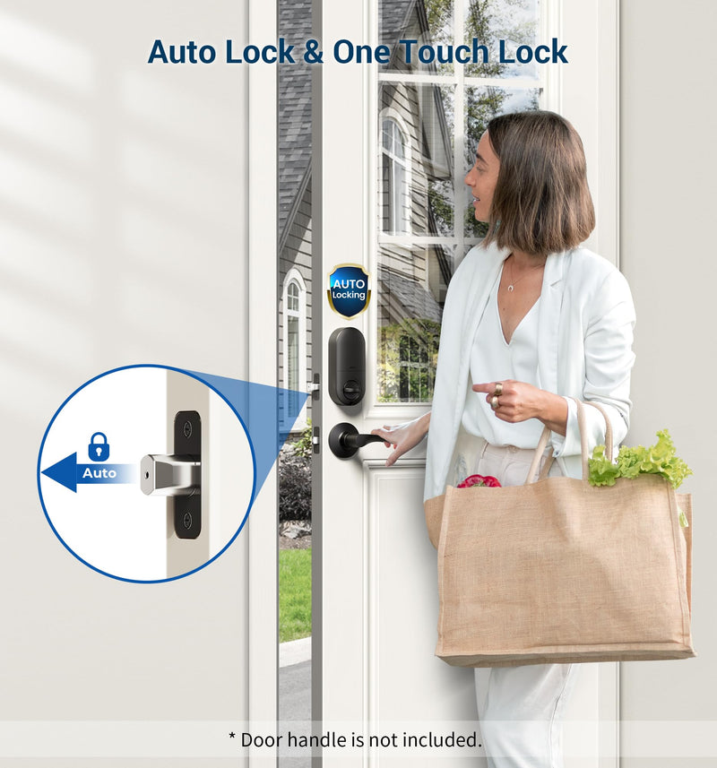 Veise Keyless Entry Door Lock, Electronic Keypad Deadbolt, Keyed Entry, Auto Lock, Anti-Peeking Password, Back Lit & Easy Installation Design, Matte Black