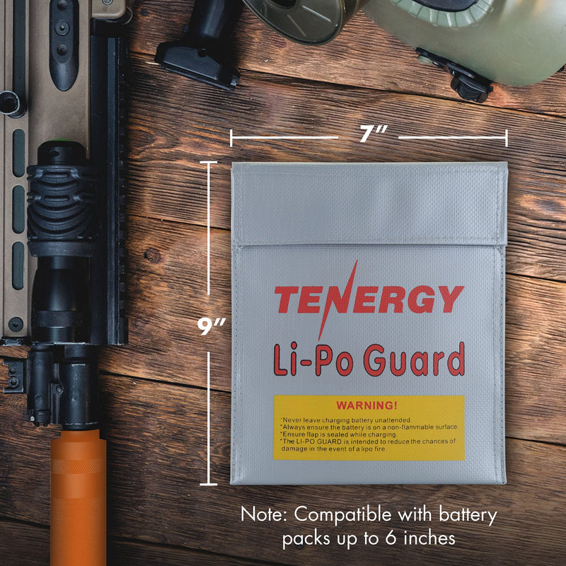 Tenergy 2 Pack Lipo Bags, Fire Retardant Lipo Battery Bag for Charging and Storage, 7x9inches 1 Count (Pack of 2)
