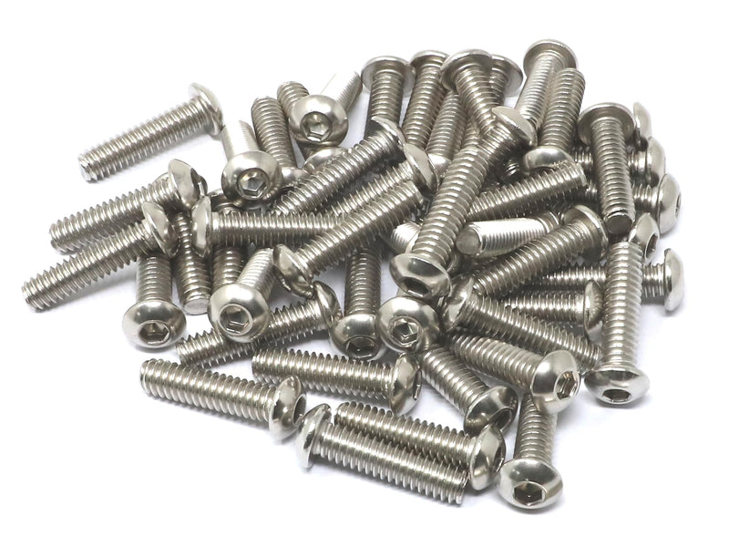 iexcell 50 Pcs 1/4-20 x 1 Stainless Steel 304 Hex Socket Button Head Cap Screws Bolts Kit 1/4-20 x 1"