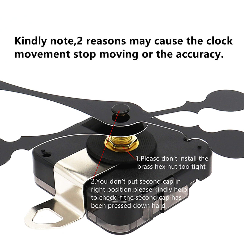 Youngtown 12888 Quartz DIY Wall Clock Movement Mechanism DIY Repair Parts Replacement Fit Dials up to 40 cm（15.7 Inches ） in Diameter. 41/64 inch total shaft length