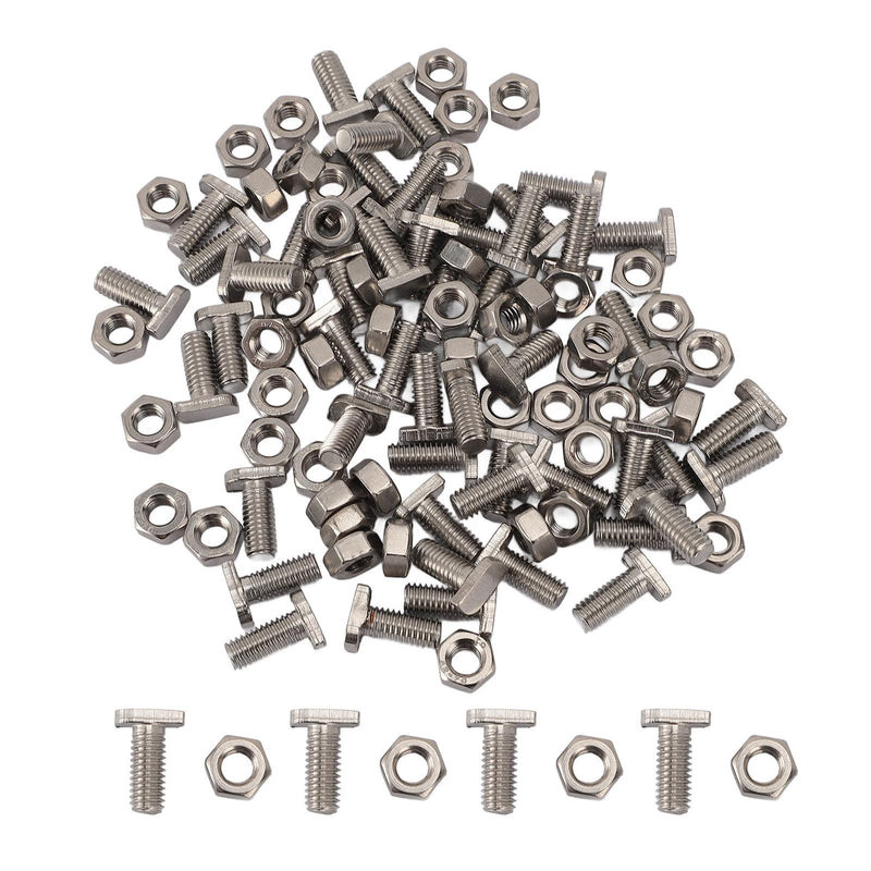 50pcs Greenhouse Bolts Nuts Set, Stainless Steel Greenhouse Bolts and Nuts M6X14 Bolts and M6 Hex Nuts for Outdoor Plant Gardening Installing and Fixing Greenhouse