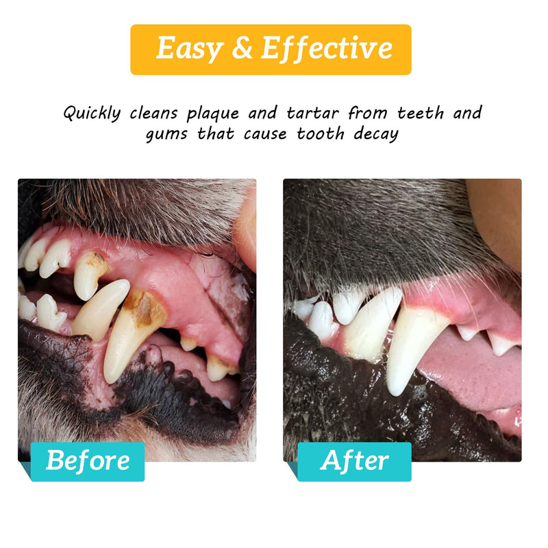 Pet Dental Finger Wipes, Dog & Cat Teeth Cleaning, Plaque Control & Breath Freshening, Regular Size, Suitable for Pet Toothbrushes (50 Count)