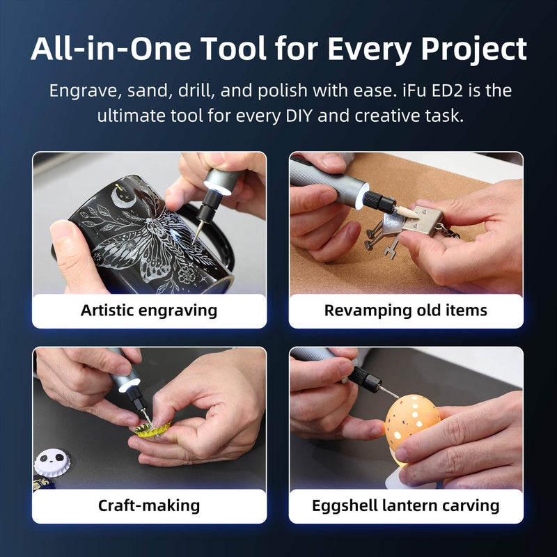 iFu Mini Cordless Rotary Tool Kit, 150mN.m Torque Engraving Pen