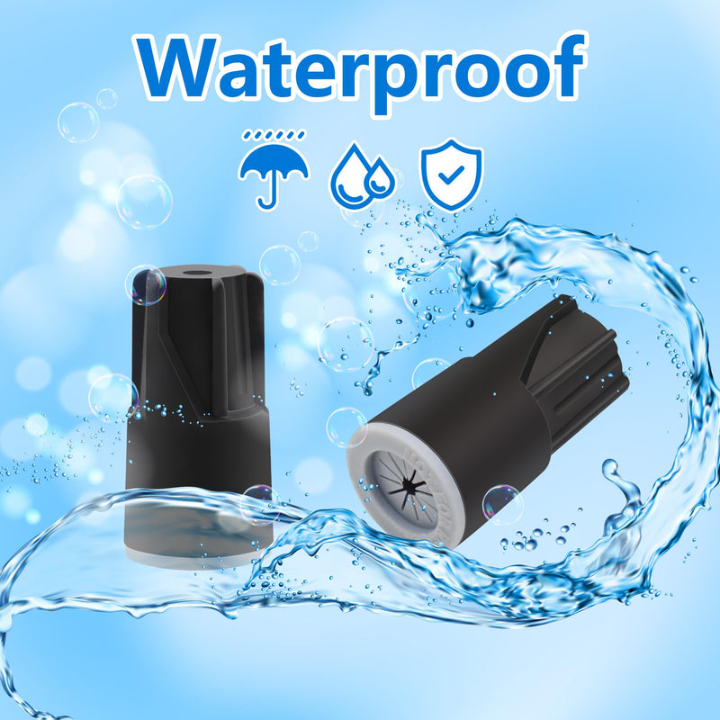 36 PCS Waterproof Wire Connectors Outdoor Electrical Cable Terminal Twist Nuts Cap for Wet Location Installation Lights Irrigation Valves Black black-36
