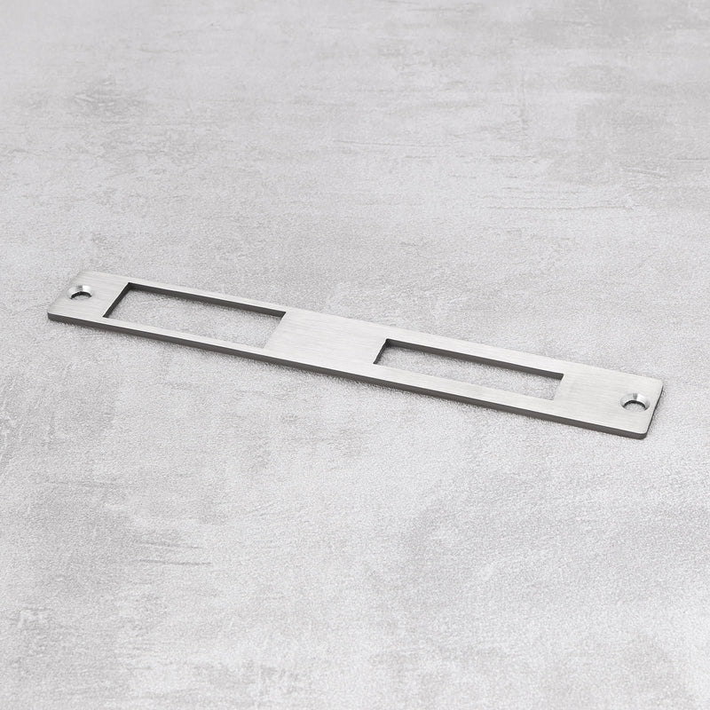 1Pc Door Flat Strike Plate Stainless Steel Plate 172mm x 23.7mm for Door Handle Deadbolt Security Striker Plates Exterior Interior Door Electric Door Opener Silver(Fully Enclosed) Fully Enclosed, 172mm x 23.7mm