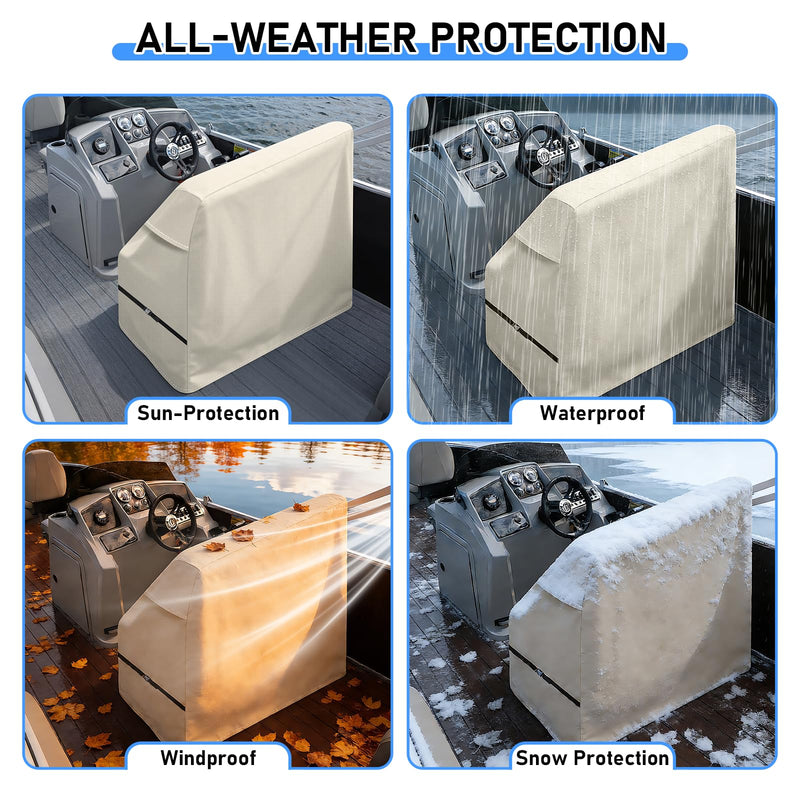 Waterproof Boat Swing Back Seat Cover,Heavy Duty Leaning Post Cover,Waterproof Swingback Cooler Boat Seat Cover(36" W x 20" D x 36" H,Beige) Beige M-36"W x 20"D x 36"H