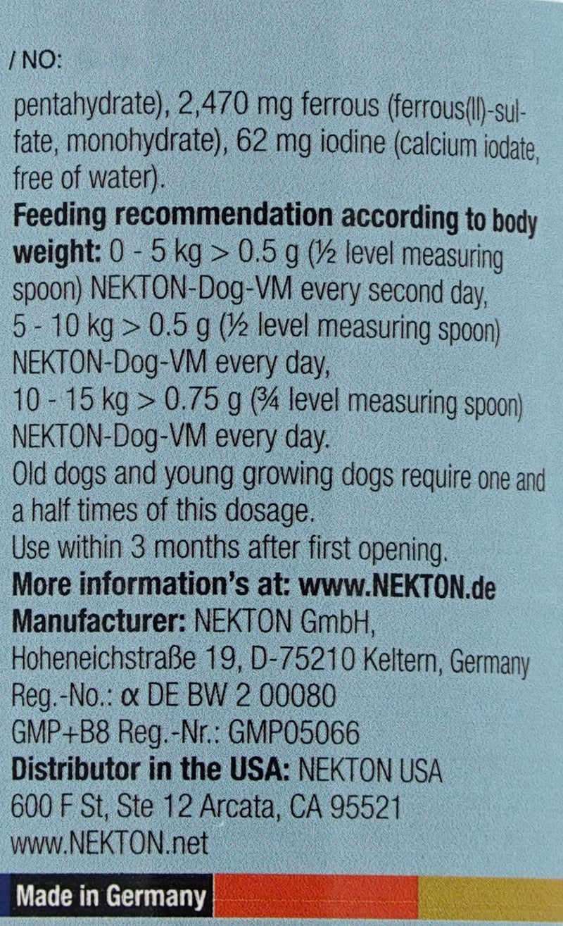 Nekton Dog-VM Canine Vitamin, Mineral, Trace Supplement, 120gm 120 gm/4.23 oz. - PawsPlanet Australia