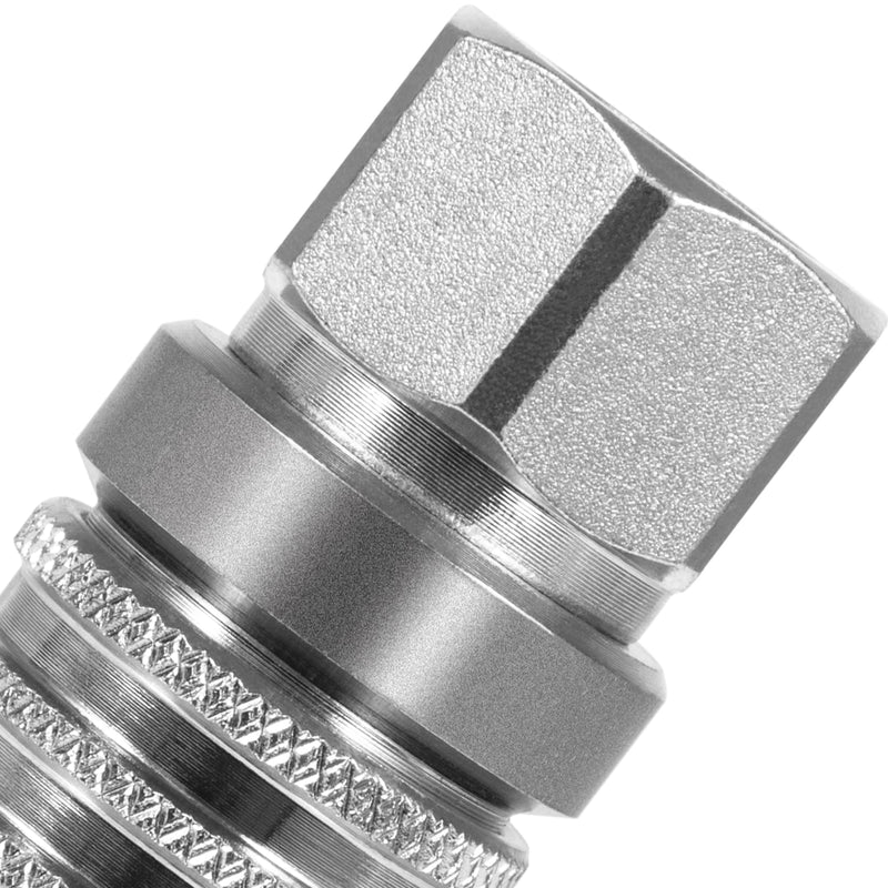 PD242 Series PD Steel Test Port and Diagnostic Equipment Quick Coupler with Female Pipe Thread, 1/8" Body Size, 1/4"-18 NPTF Thread Size, 2.12" Length (Heavy Duty)… PD242