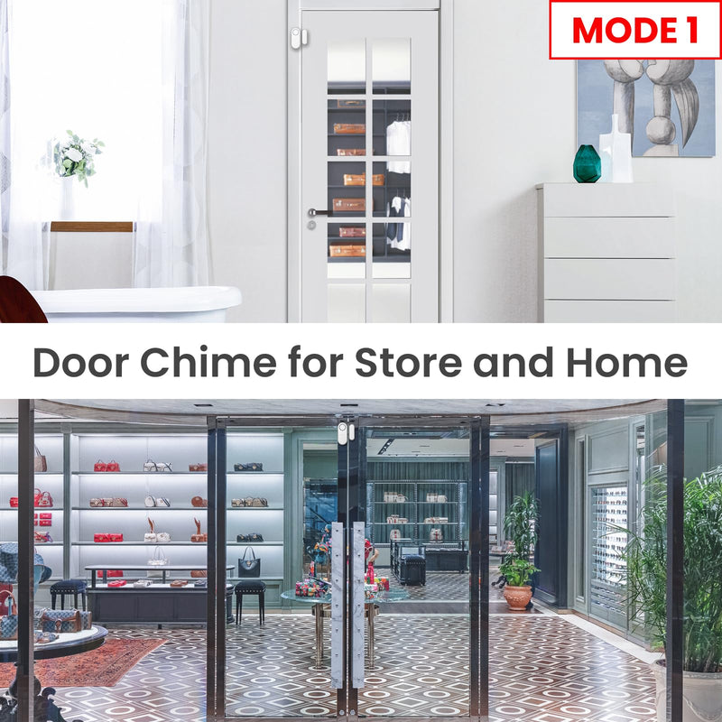 Freezer Door Alarm with Delay When Left Open, Door Chime Window Open Alarm Close Doors Reminder Loud 120 dB for Home, Store, Office, School White