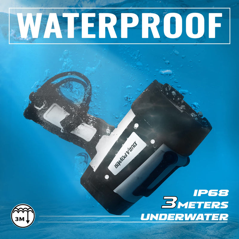 Durapower Rechargeable Spotlight, IP68 Waterproof Super Bright Handheld Spotlight, High Lumen LED Portable Spot Flashlight for Marine Boat Hunting Camping