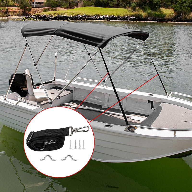Adjustable Bimini Boat Top Straps 31–57 Inches with Snap Hooks 2PCS – Boat Tie Down Canopy Fit for Pontoon Sun Tracker Kayak Accessories – Marine Hardware Nylon Webbing, Pad Eye Awning Adjustment