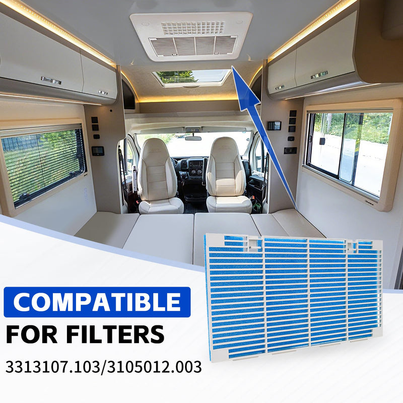 RV AC Vent Cover Grille with Interior Air Filter for Dometic, 2+4 PCS