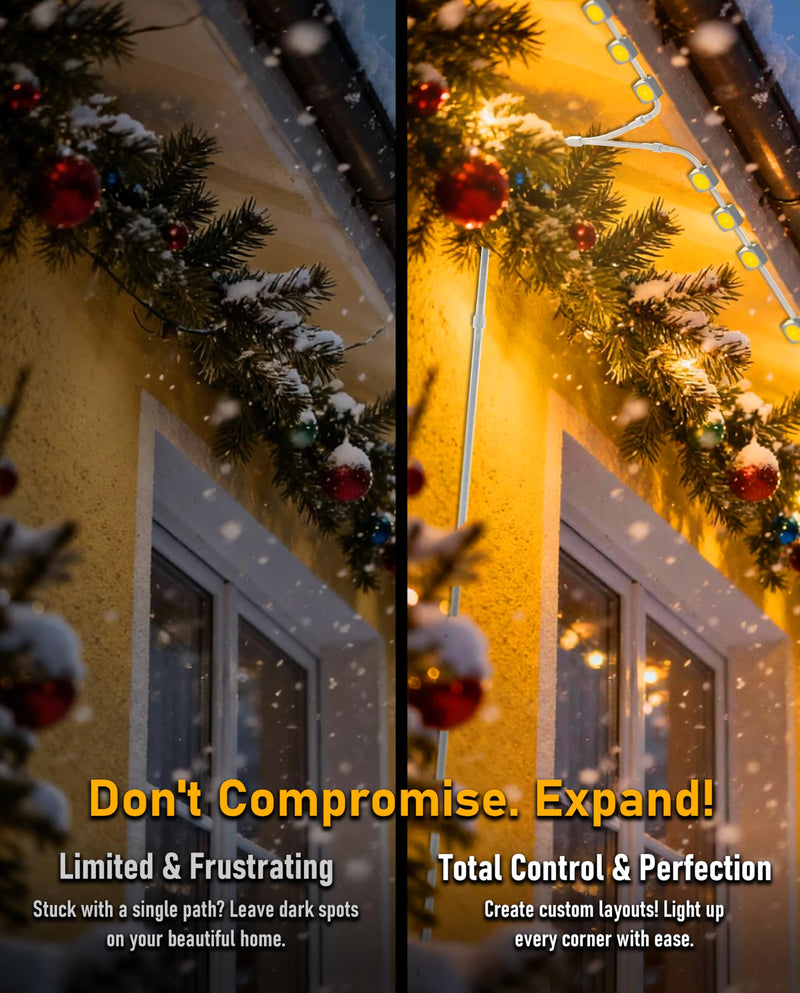 33FT Extension Cable for Govee Permanent Outdoor Lights 2/Pro, Dots String Lights, IP68 Waterproof 3-Pin Extension Cord Compatible with Govee H705A H705B H705C H706A H703A H703B H805A H805C, White 33 Foot Extension Cable