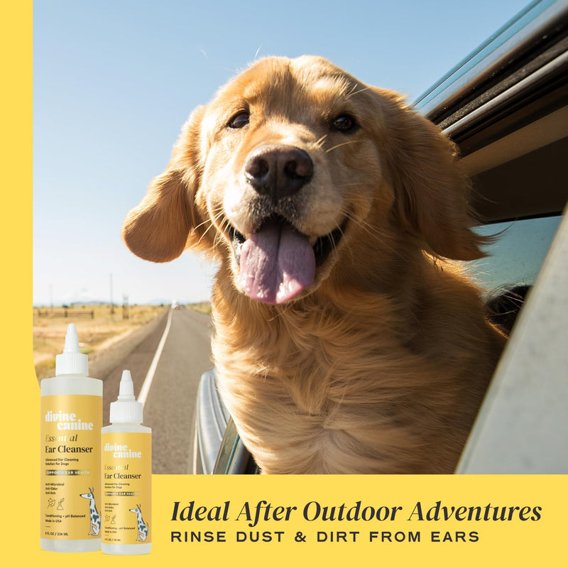 Dog Ear Cleaner - 4 Fl Oz of Dog Ear Wash - Drops to Dissolve Wax, Combat Odor, and Support Healthy Ears - Made with Chamomile, Honey, and Aloe - Made in The USA 4oz - PawsPlanet Australia