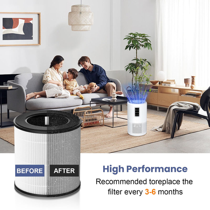 2 Pack B-D02L M05 Replacement Filter for MOOKA B-D02L & M05 Air Purifier B-D02L-White-2 Pack