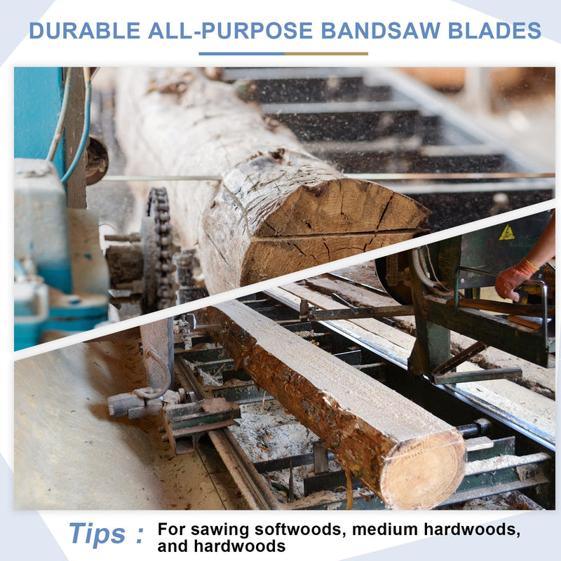 Therwen 2 Pcs Bandsaw Blades 116 x 1/2 Inches x 4 TPI Band Saw High Carbon Steel Bandsaw Blades