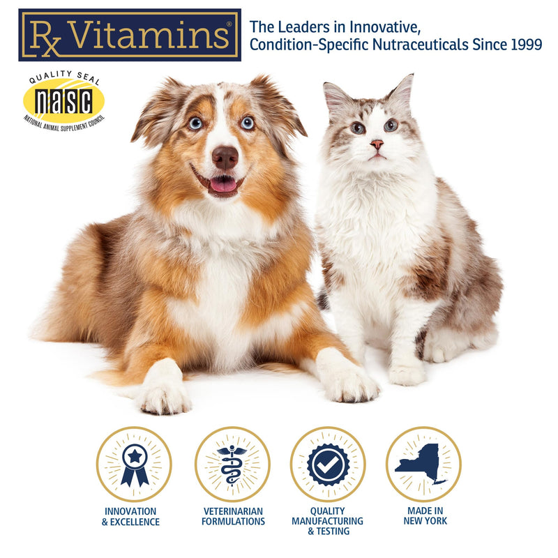 Rx Vitamins Liquid Immuno - with L-Lysine for Cats and Dog Health - Reishi Mushroom Supplement for Dogs & Cat Immune Support - Vitamins for Dogs and Dog Eye Supplements with Lutein - Chicken (4oz)