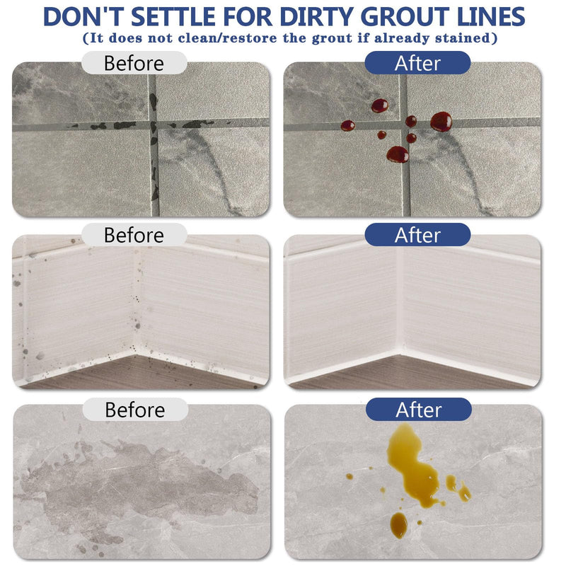 Grout Sealer,17.6 OZ Waterproof Grout Sealer for Shower, Floor, Kitchen - 100% Safe Tile Sealer Spray - Long Lasting Clear Grout Sealant for Stone, Bathroom, Marble - Indoor & Outdoor