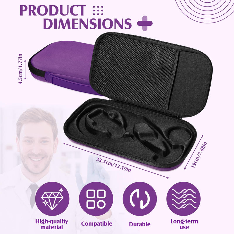 1 Pack Digital Stethoscope Case, 13.19 x 7.48 x 1.77 Inches Large Carrying Case Compatible with Digital or Cardiology Stethoscope (Purple) Purple