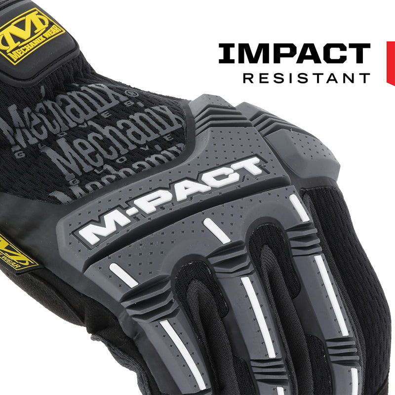 Mechanix Wear M-Pact Open Cuff Gloves - Abrasion-Resistant Gloves for Working Comfortably - Breathable Design - Secure Fit - Machine Washable - Touchscreen Capable - Black - X-Large Black/Grey