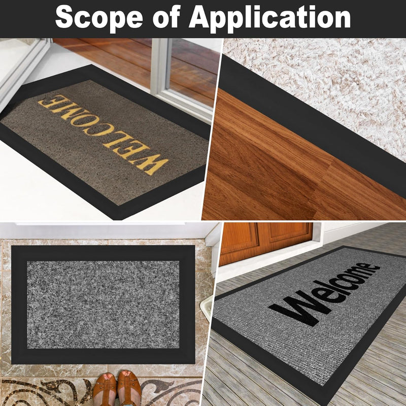 Carpet Floor Transition Strip, Self Adhesive Floor Edging Trim Strip, PVC Threshold Cover for Doorway, Floor Divider Strip Suitable for Threshold from 1/5" to 2/5" - Black 3.3Ft 1/5" to 2/5", 3.3Ft