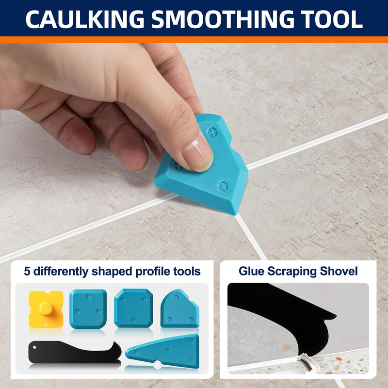 6 IN 1 Caulking tool,Stainless Steel caulk tool & silicone caulking tool
