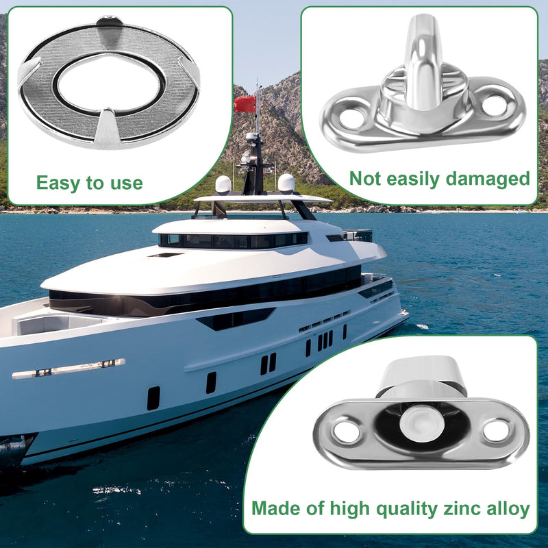 25 Set Canvas Twist Lock Fasteners, Marine Grade Hurricane Grommet Fasteners, Rustproof Zinc Alloy Turn Button Eyelet and Stud Mounting Screws for Ships Yachts Fishing Boats- Silver